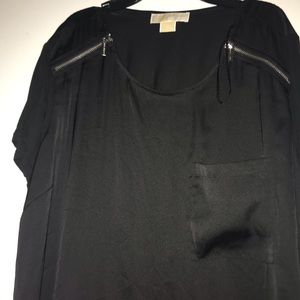 Michael Kors Black Short Sleeve Blouse (Plus Size)